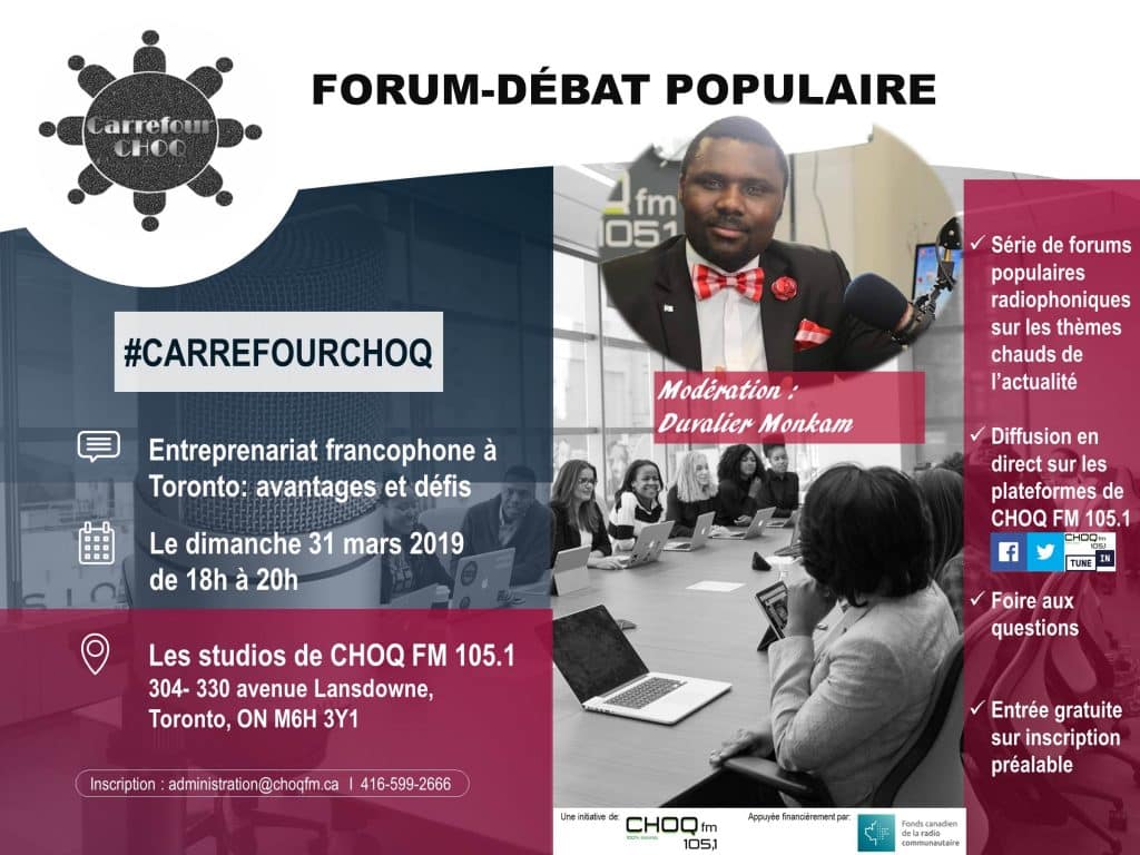 Forum-débat sur l'entreprenariat francophone à Toronto