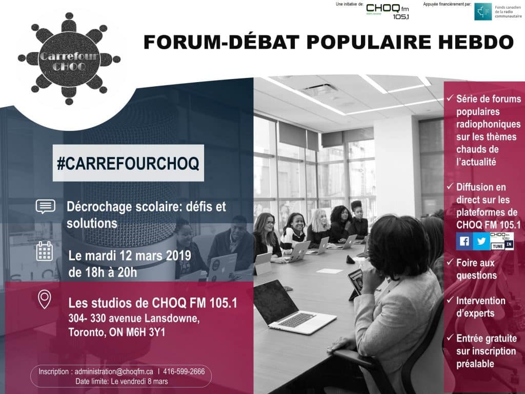 Forum-débat radiodiffusé sur le décrochage scolaire