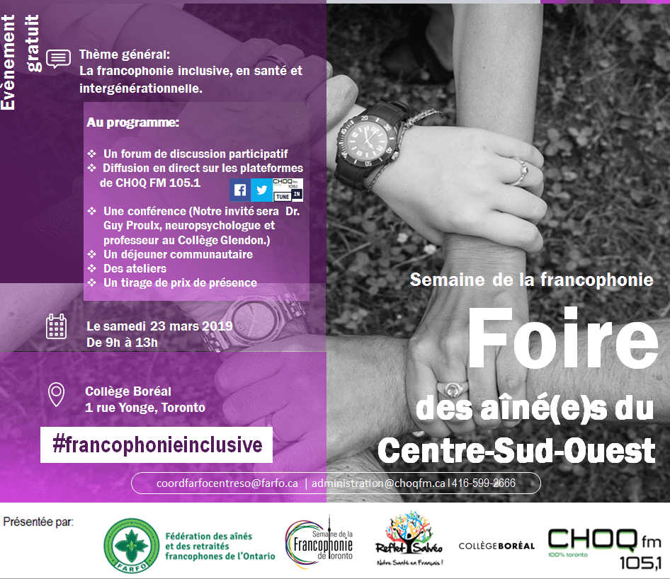 Foire des aîné(e)s du Centre-Sud-Ouest dans le cadre de la Semaine de la francophonie