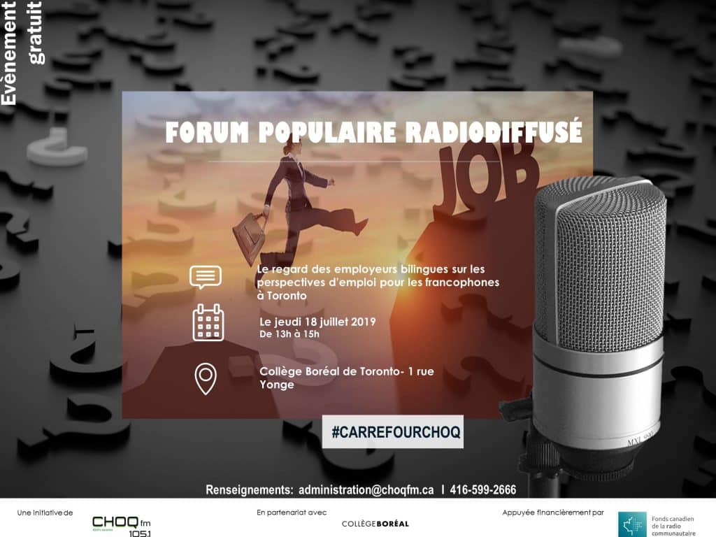 Forum radiodiffusé sur les perspectives d'emploi pour les francophones à Toronto