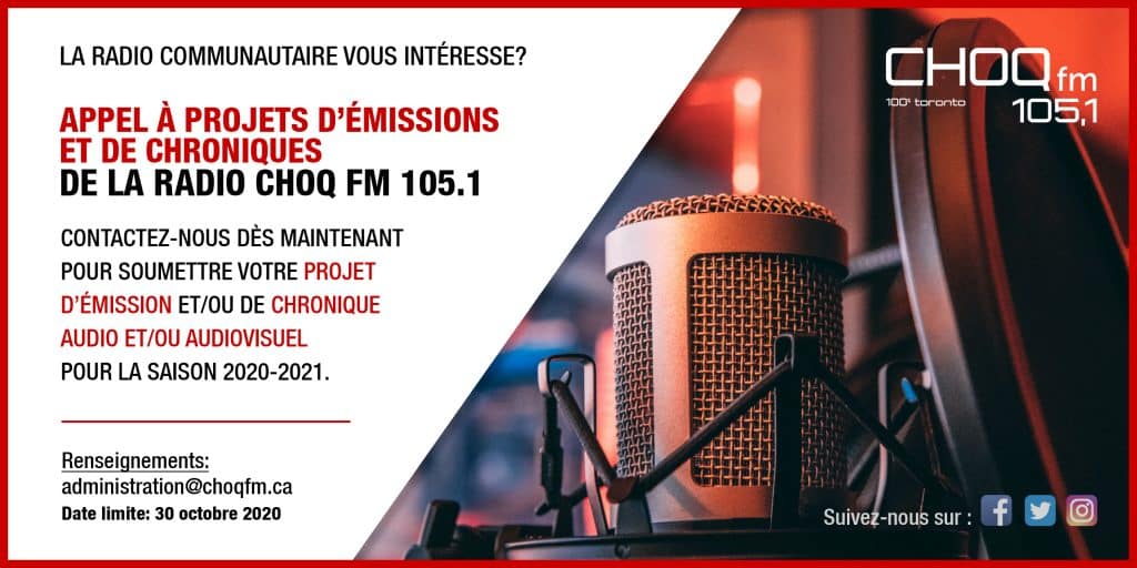 Appel de projets d'émissions et de chroniques
