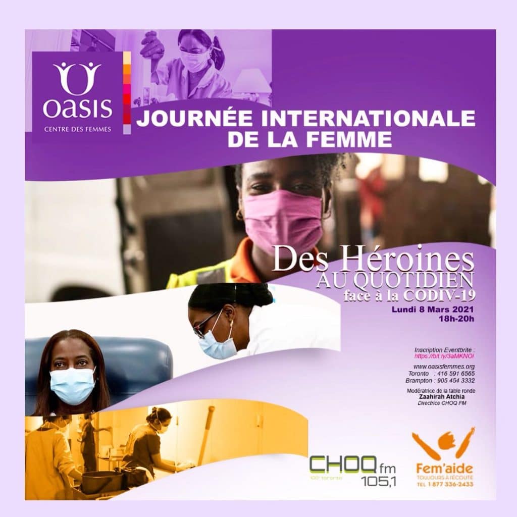 Forum d'Oasis Centre des femmes intitulé « Des Héroïnes au quotidien face à COVID-19 »