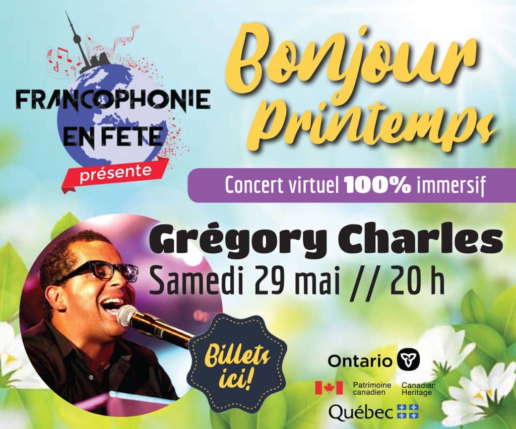 Gregory Charles en spectacle tout spécial le samedi 29 mai prochain