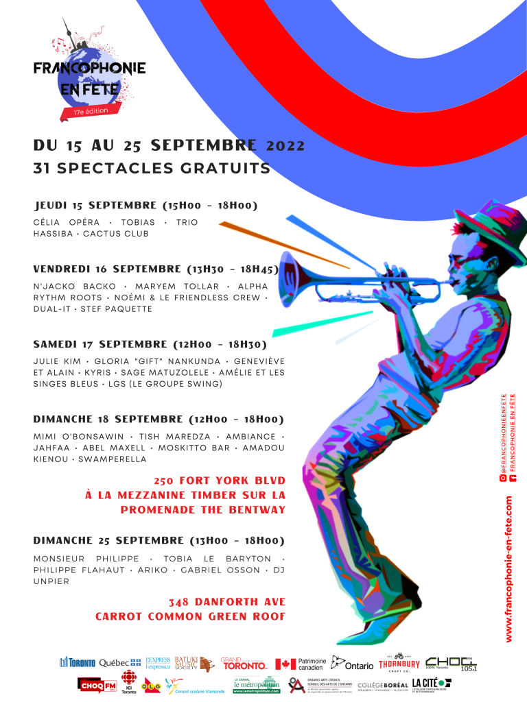 Francophonie en Fête vous présente la programmation de la 17ème édition de son festival